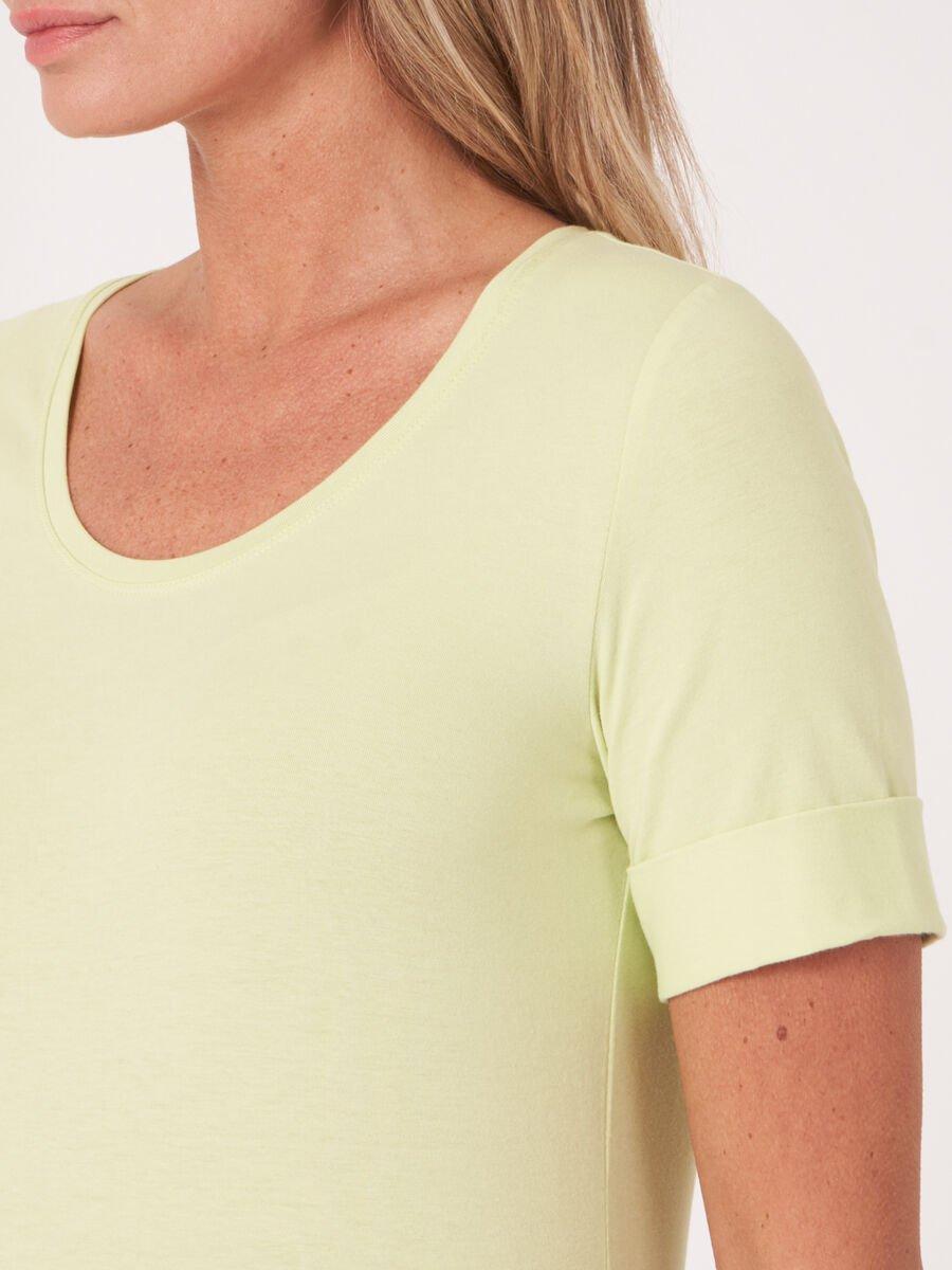 Repeat Cashmere Dames T-shirt Met Opgerolde Mouwen