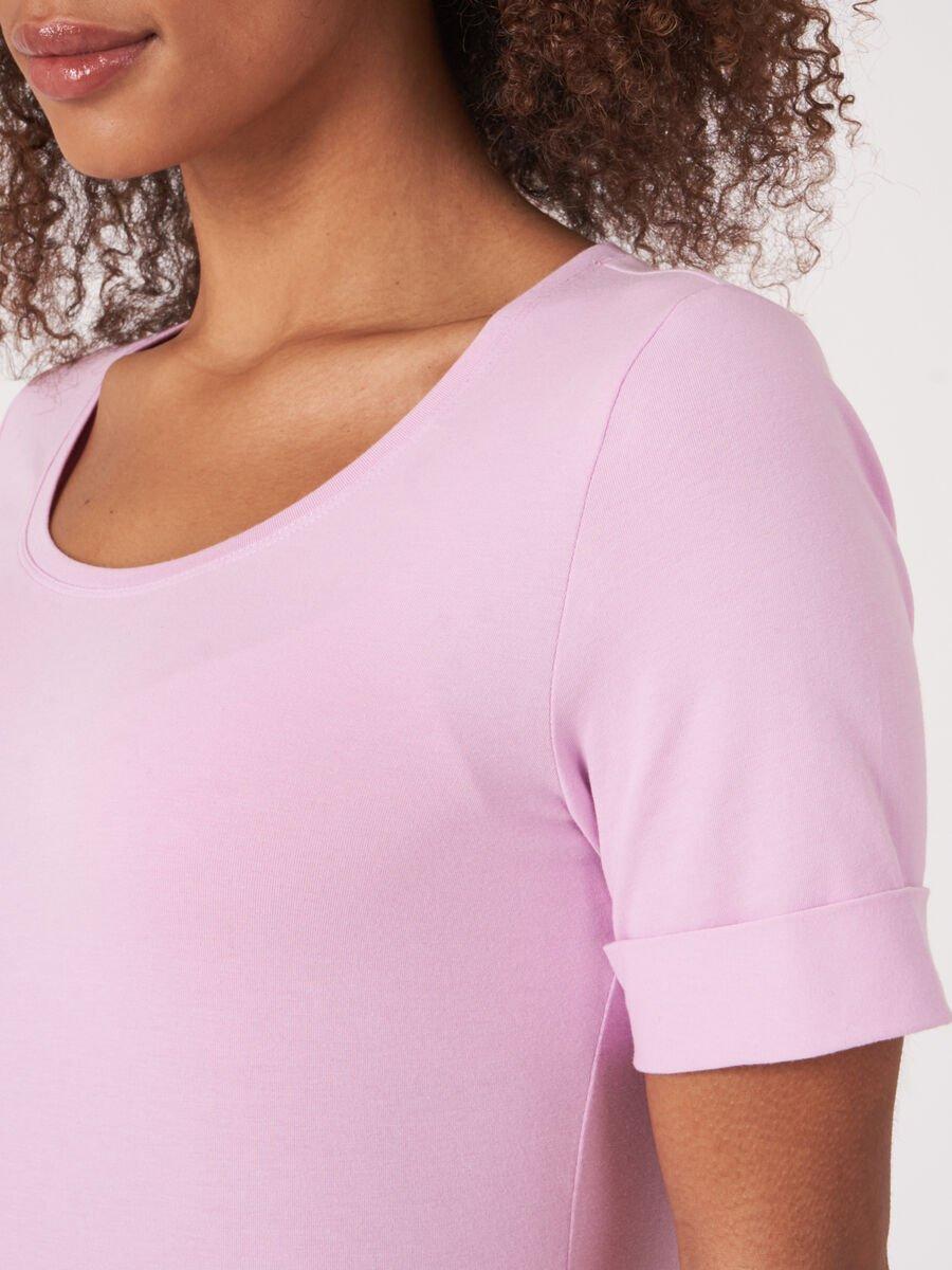 Repeat Cashmere Dames T-shirt Met Opgerolde Mouwen