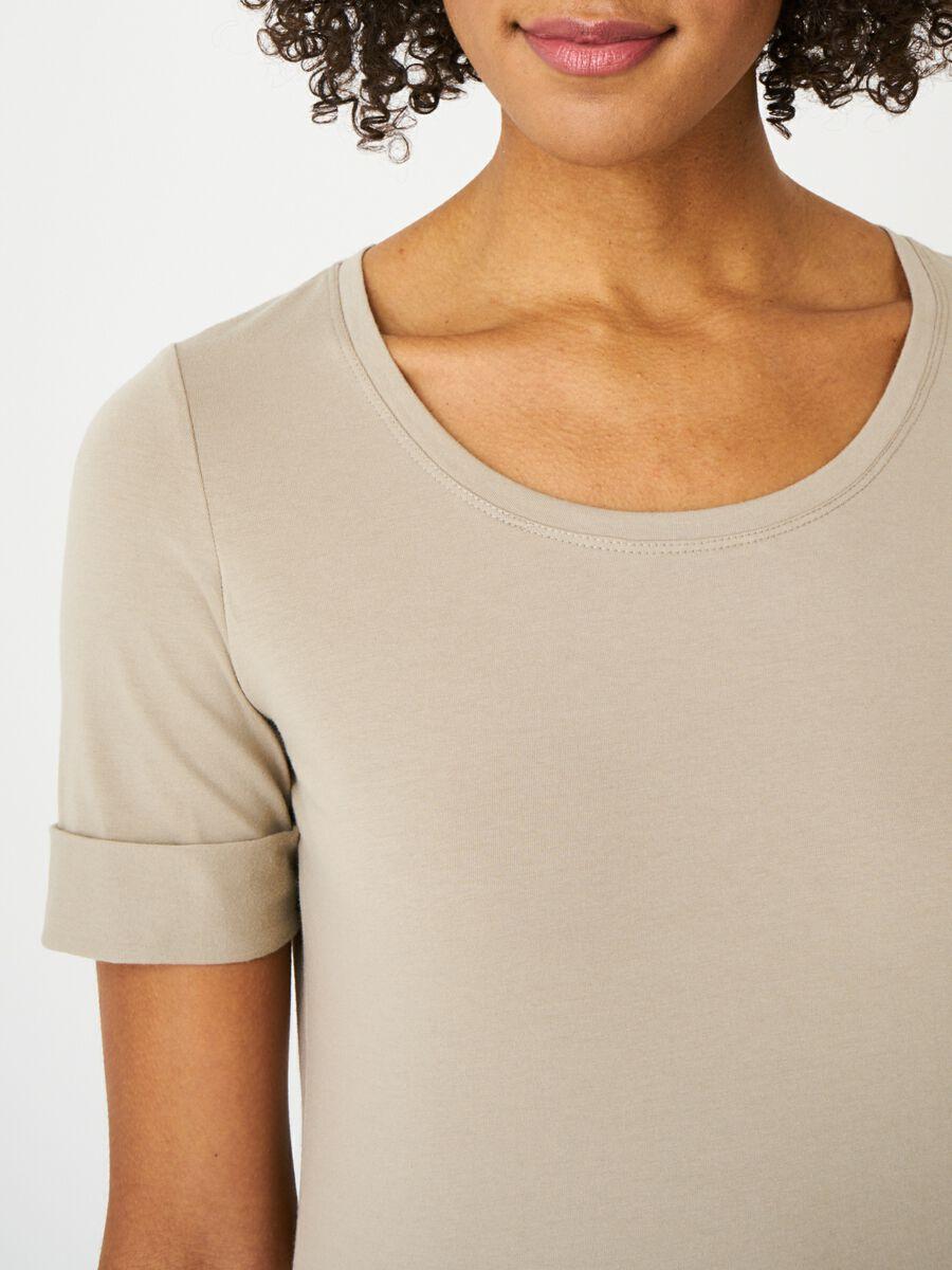 Repeat Cashmere Dames T-shirt Met Opgerolde Mouwen