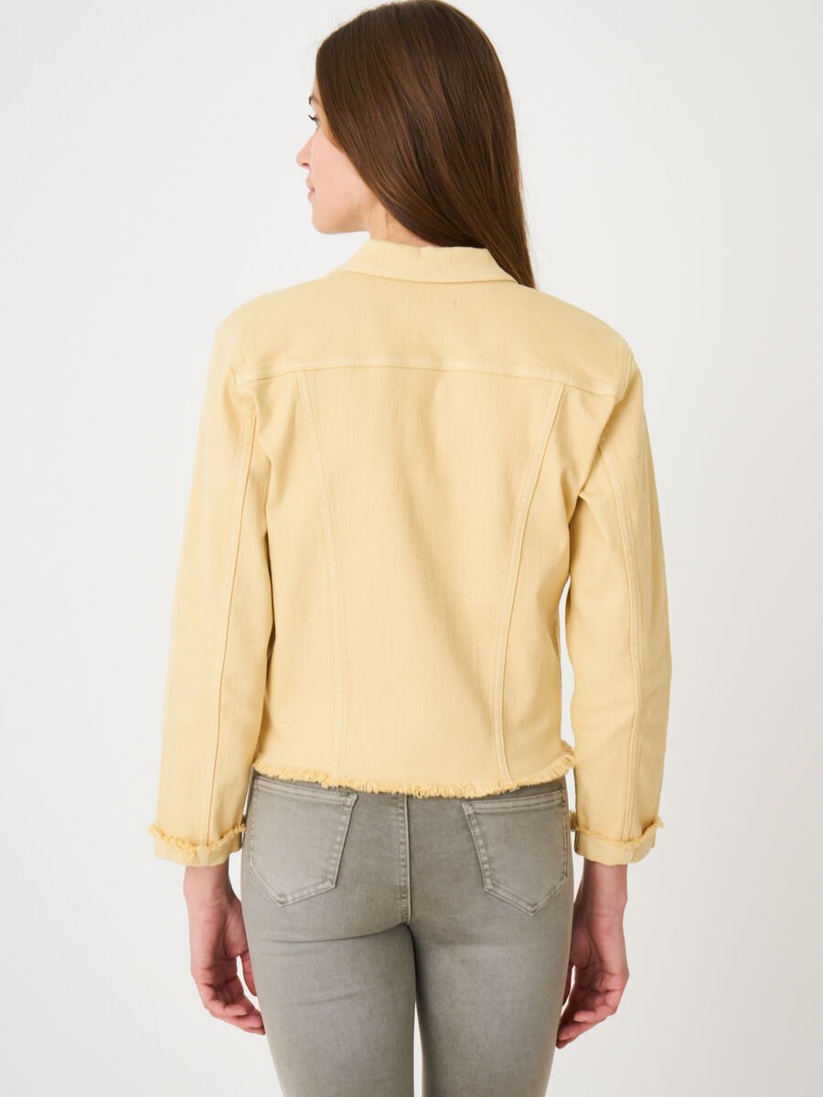 Repeat Cashmere Denim Jasje Met Franje