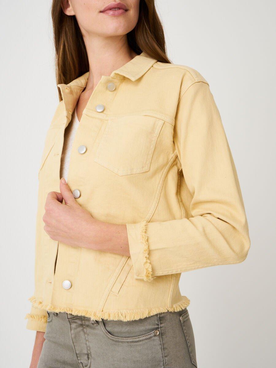 Repeat Cashmere Denim Jasje Met Franje