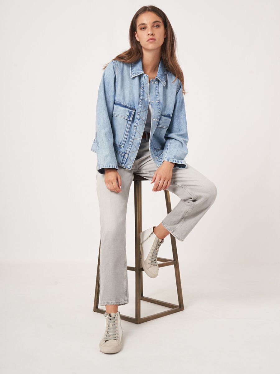 Repeat Cashmere Denim Jasje Met Oversized Zakken