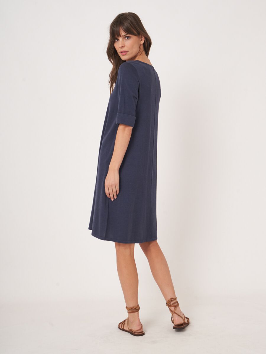 Repeat Cashmere Fijn Gebreide Jurk Van Katoenmix