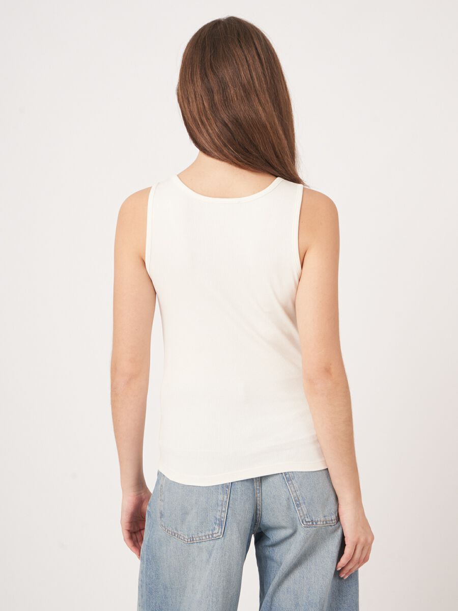 Repeat Cashmere Fijn Ribgebreid Jersey Top