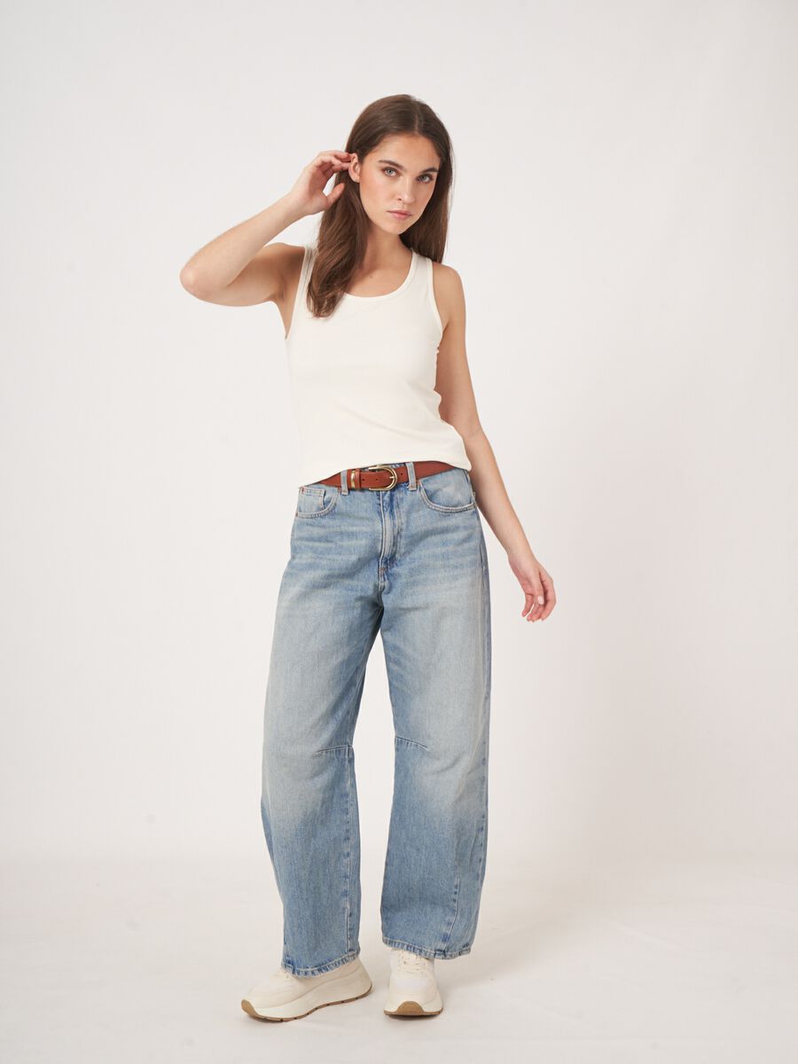 Repeat Cashmere Fijn Ribgebreid Jersey Top