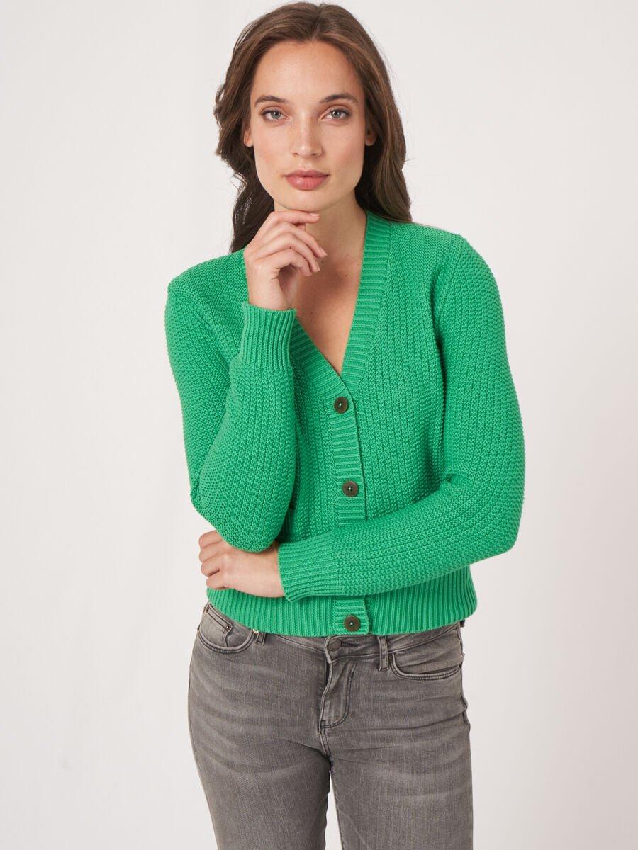 Repeat Cashmere Gebreid Vest In Zuiver Katoen