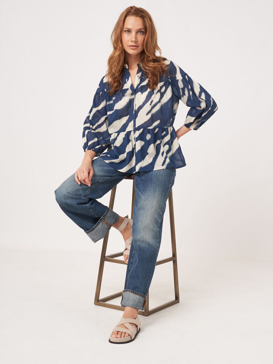Repeat Cashmere Gelaagde Blouse Met Print