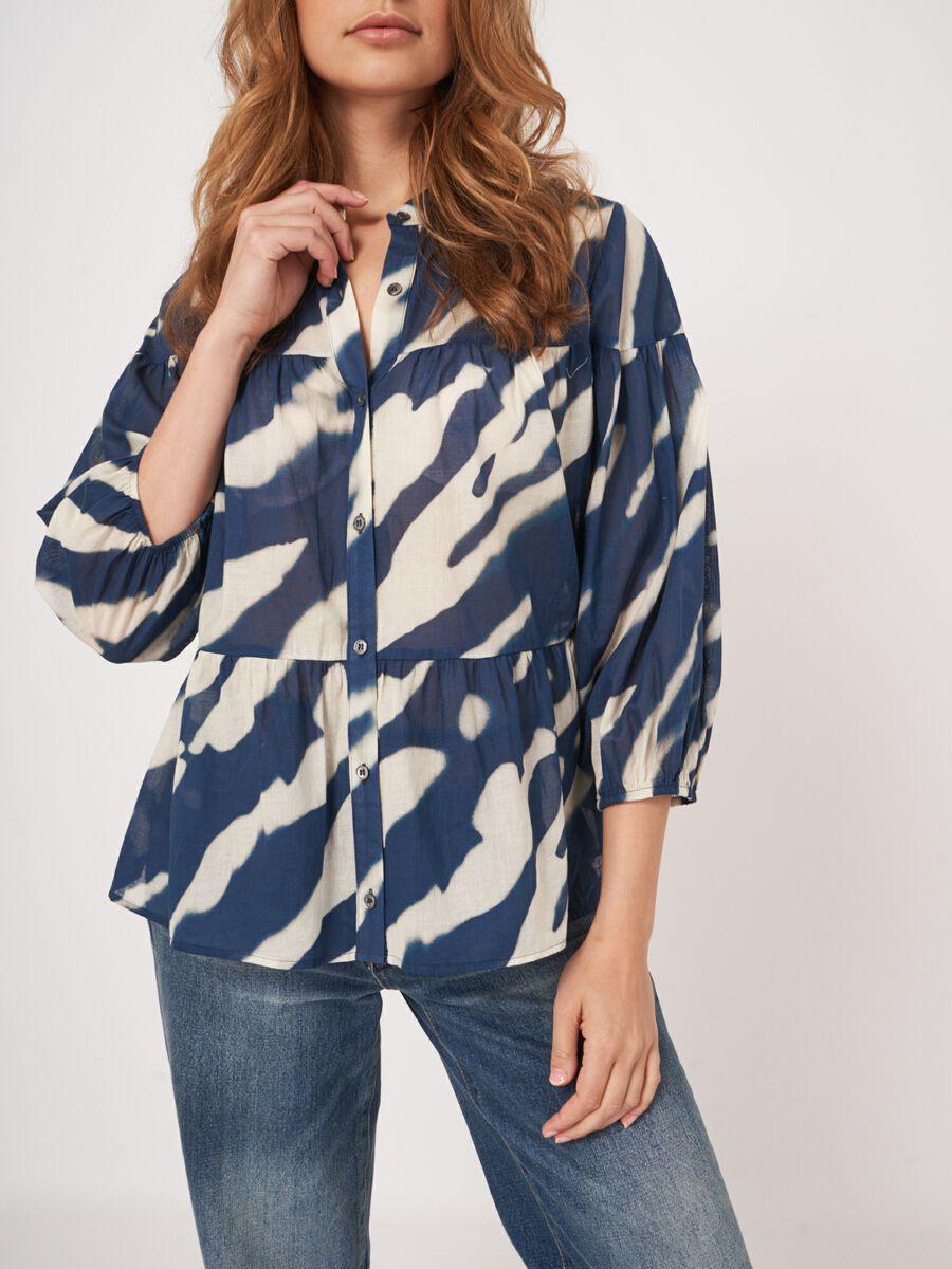 Repeat Cashmere Gelaagde Blouse Met Print