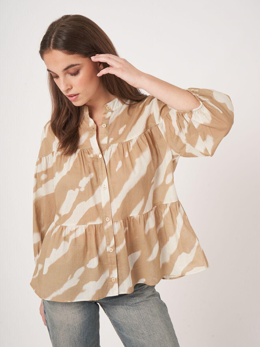 repeat cashmere Gelaagde blouse met print