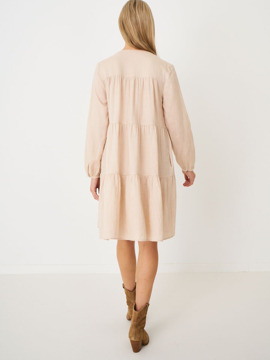 Repeat Cashmere Gelaagde Linnen Jurk