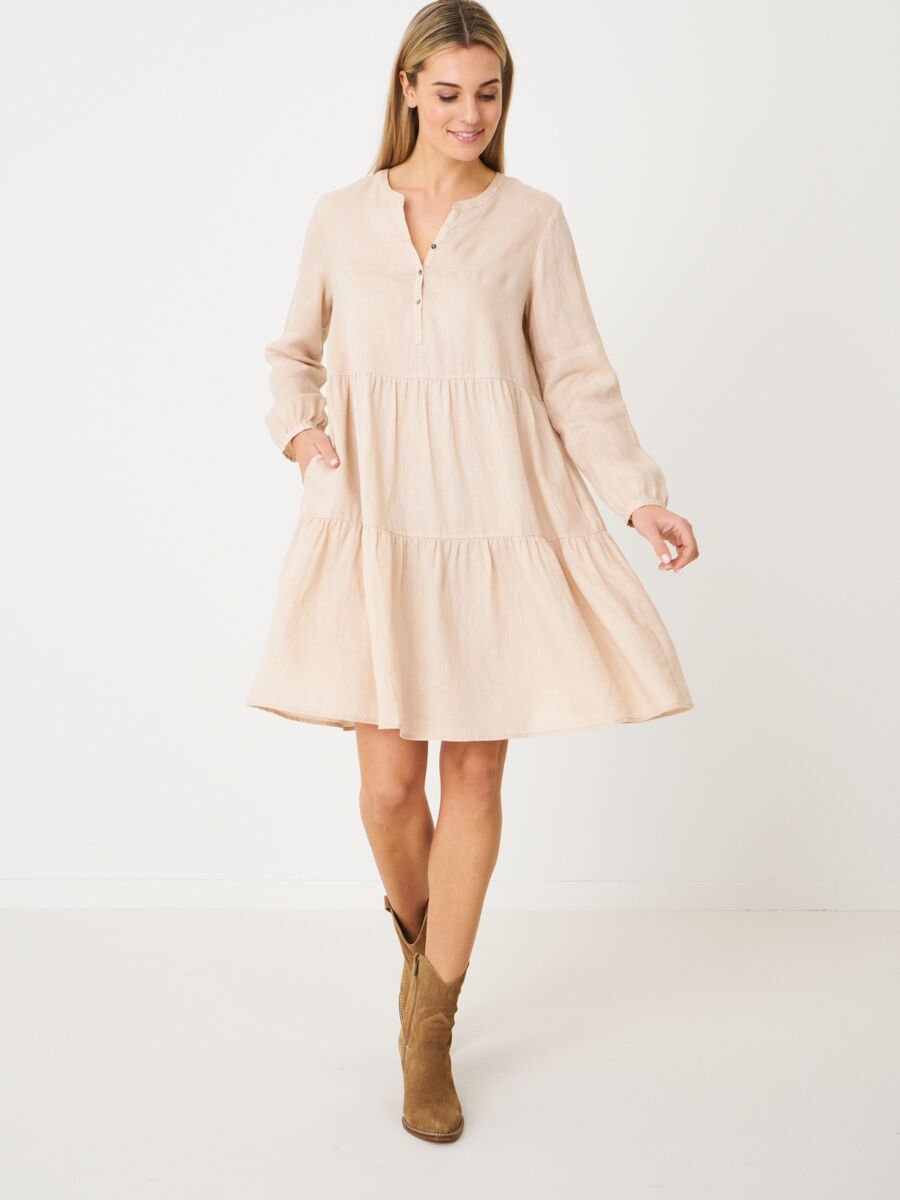 Repeat Cashmere Gelaagde Linnen Jurk