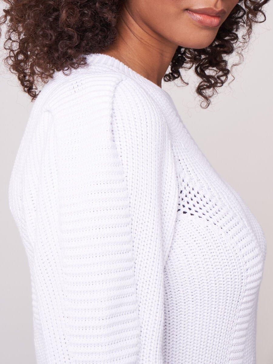 Repeat Cashmere Geribde Trui Met Pofschouders