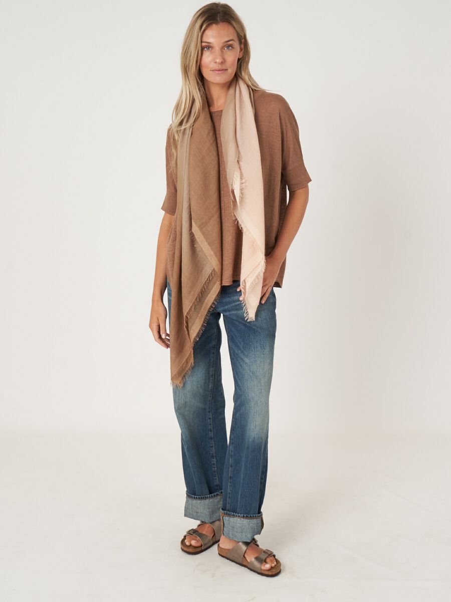 Repeat Cashmere Geweven Sjaal Met Tie Dye Print
