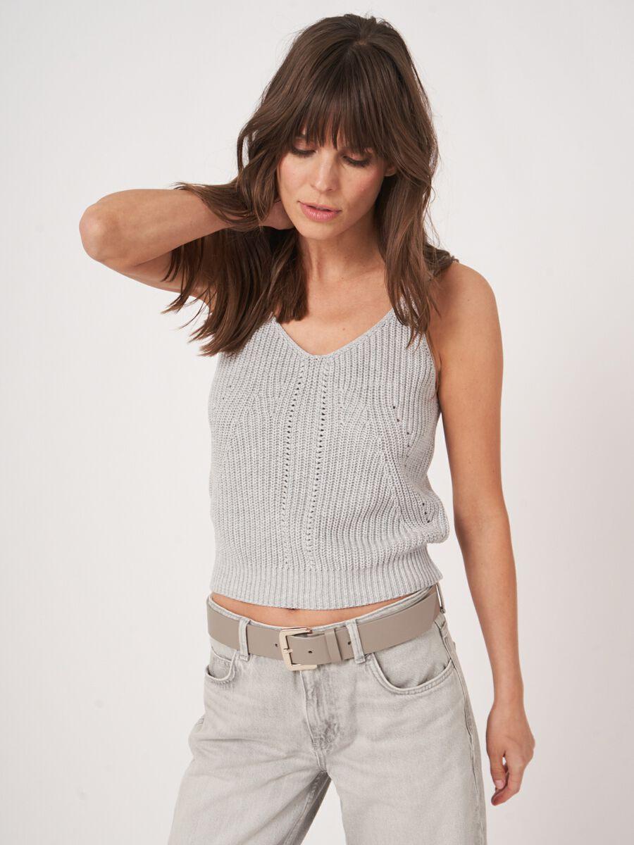 Repeat Cashmere Grof Gebreid Katoenen Top