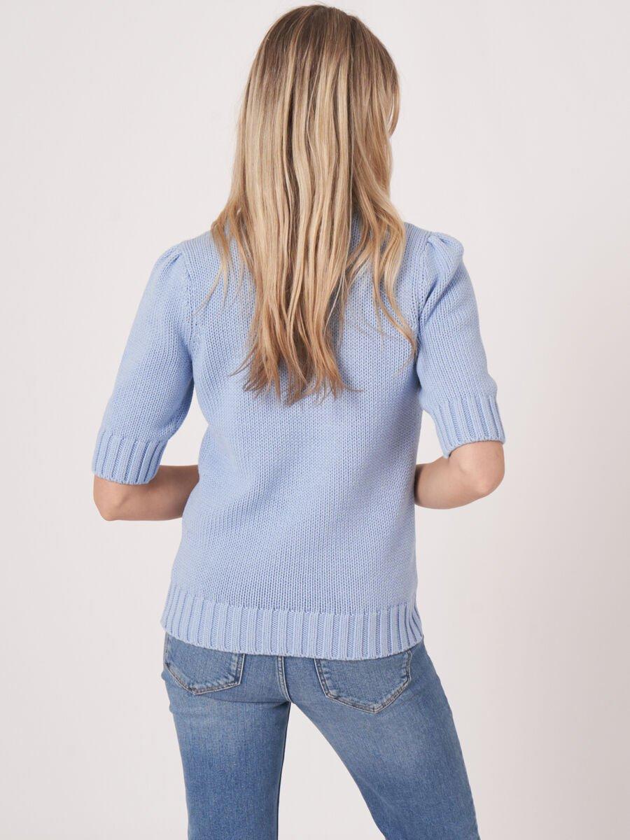 Repeat Cashmere Grofgebreide Trui Met Korte Mouwen