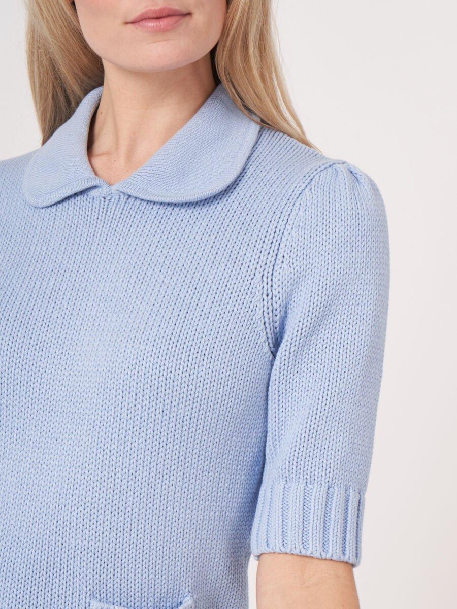 Repeat Cashmere Grofgebreide Trui Met Korte Mouwen