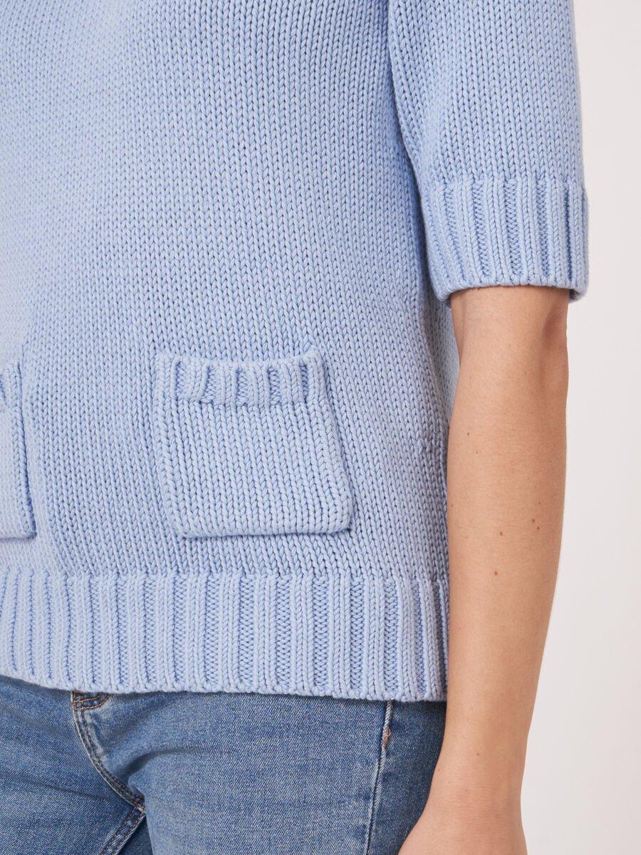 Repeat Cashmere Grofgebreide Trui Met Korte Mouwen