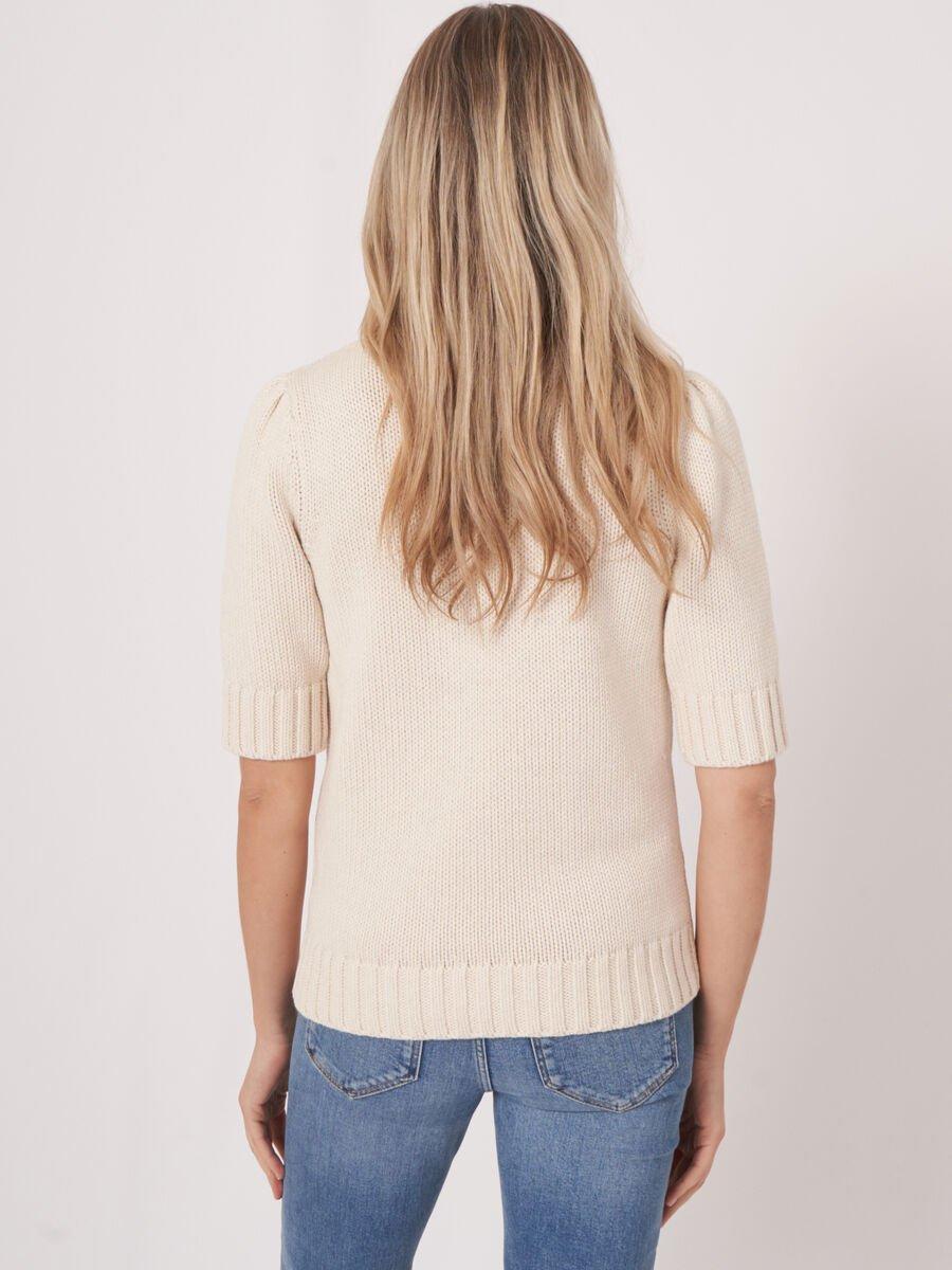Repeat Cashmere Grofgebreide Trui Met Korte Mouwen