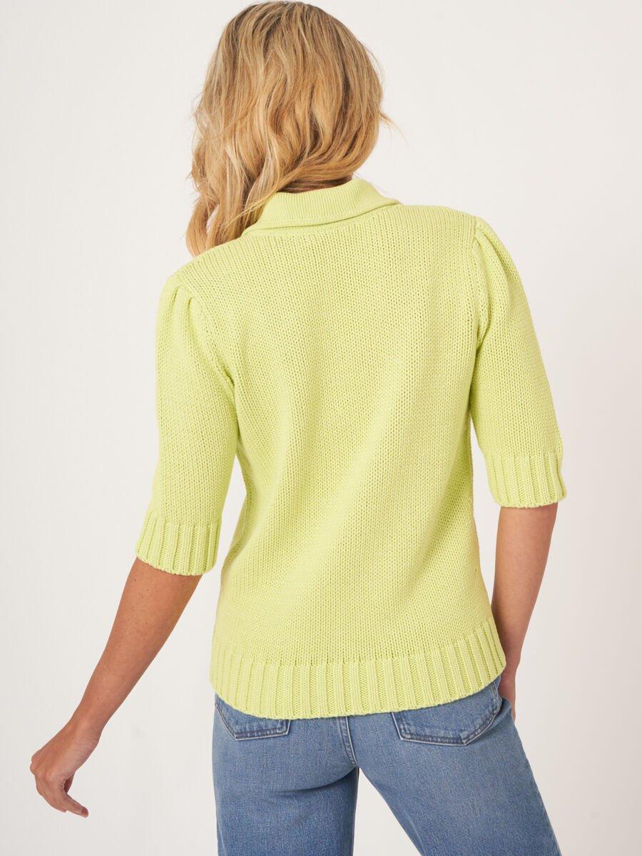 Repeat Cashmere Grofgebreide Trui Met Korte Mouwen