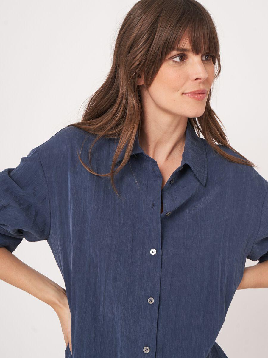 Repeat Cashmere Hemdjurk Met Korte Pofmouwen