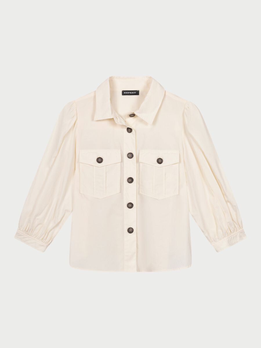 repeat cashmere Katoenen blouse jasje