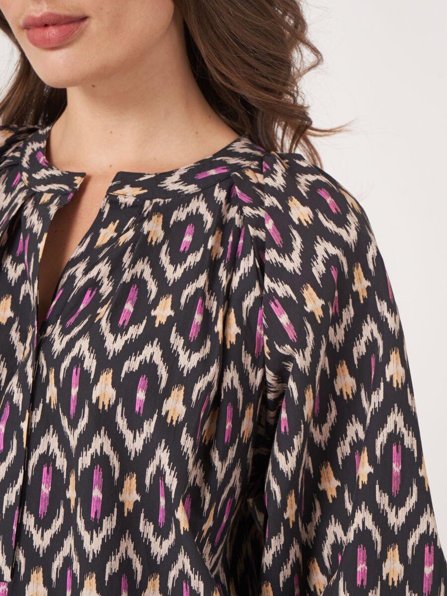 Repeat Cashmere Katoenen Blouse Met Ikat Print