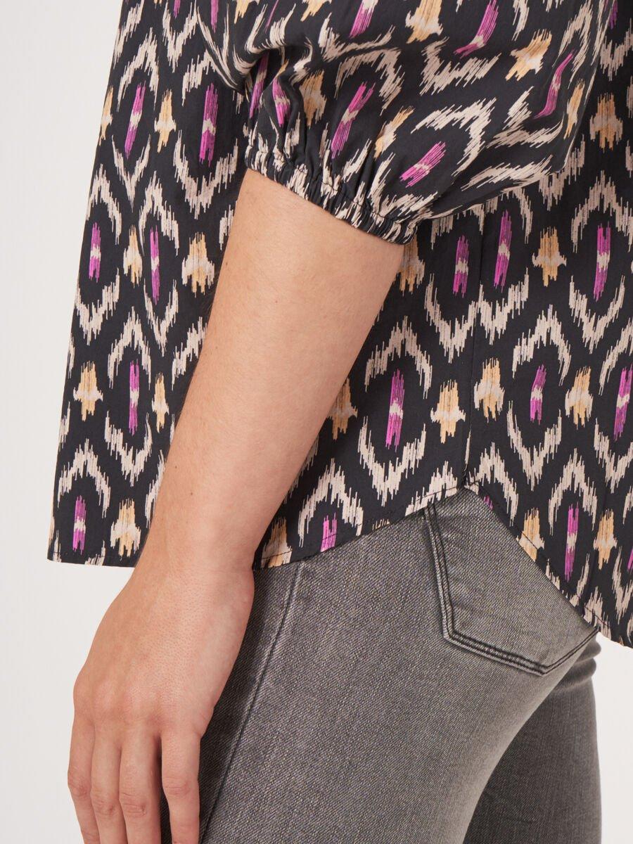 Repeat Cashmere Katoenen Blouse Met Ikat Print