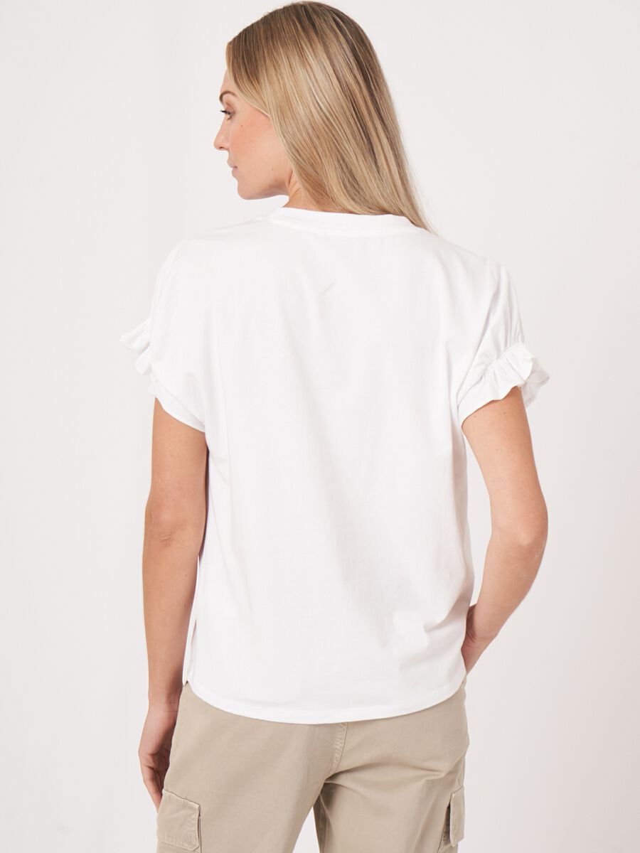 Repeat Cashmere Katoenen T-shirt Met Ruches