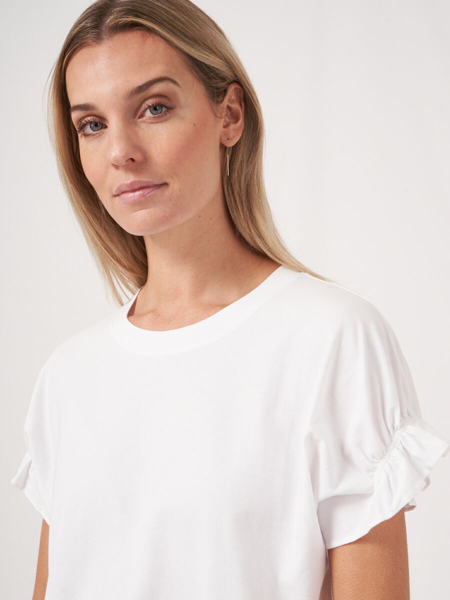Repeat Cashmere Katoenen T-shirt Met Ruches
