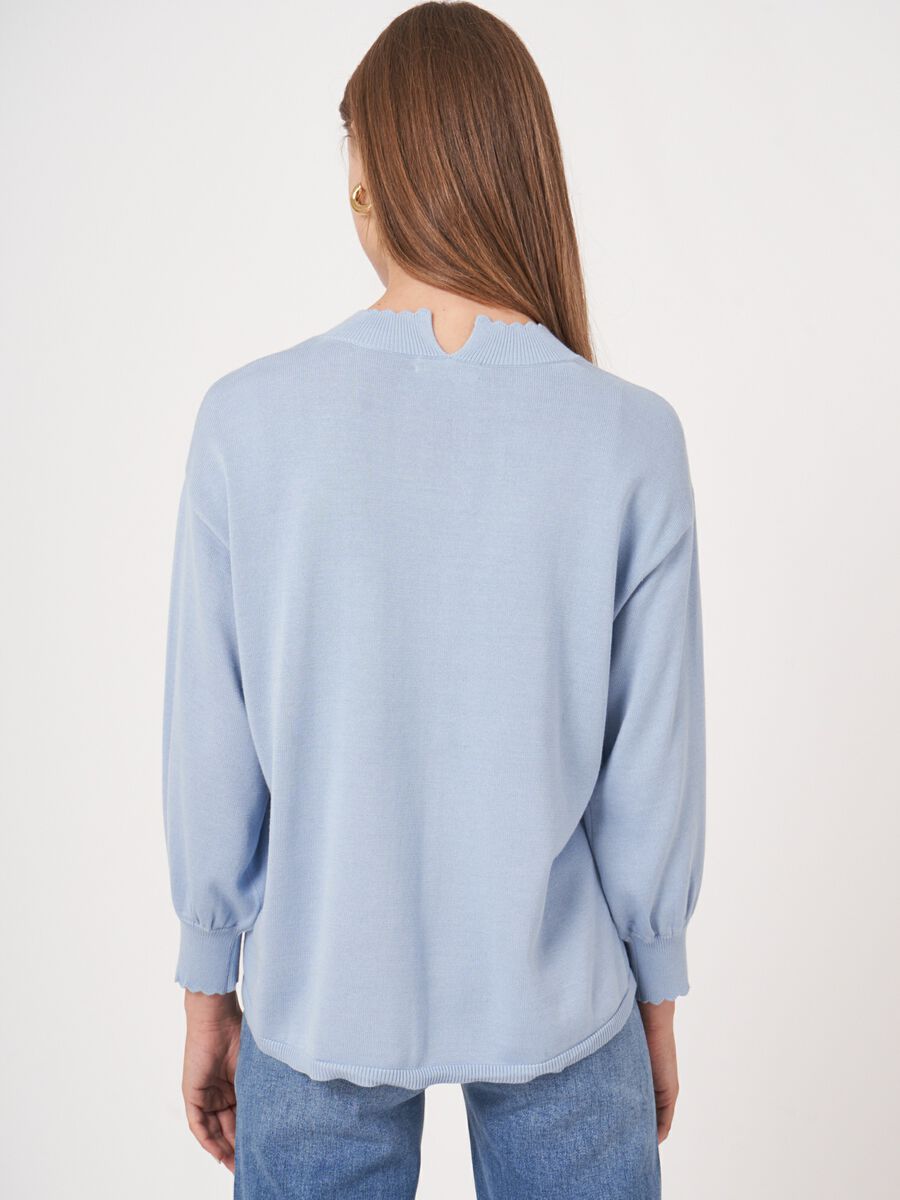 Repeat Cashmere Katoenmix Trui En Golvende Zoom