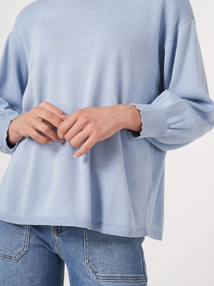 Repeat Cashmere Katoenmix Trui En Golvende Zoom