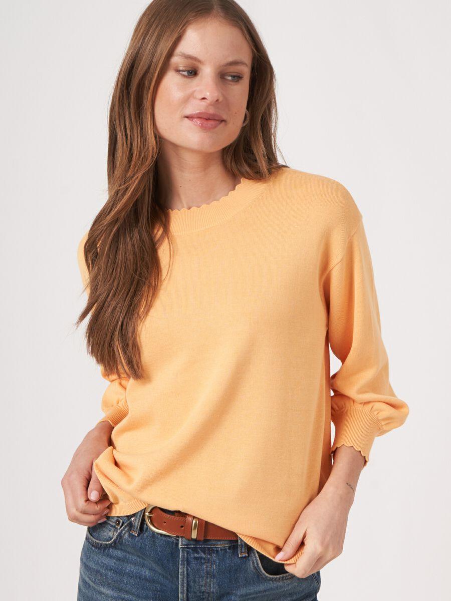Repeat Cashmere Katoenmix Trui En Golvende Zoom