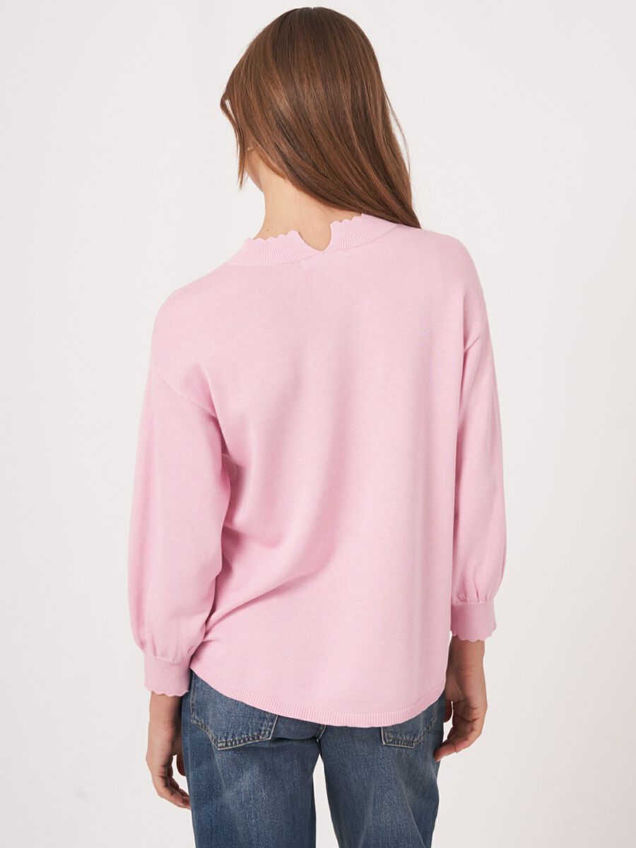 Repeat Cashmere Katoenmix Trui En Golvende Zoom