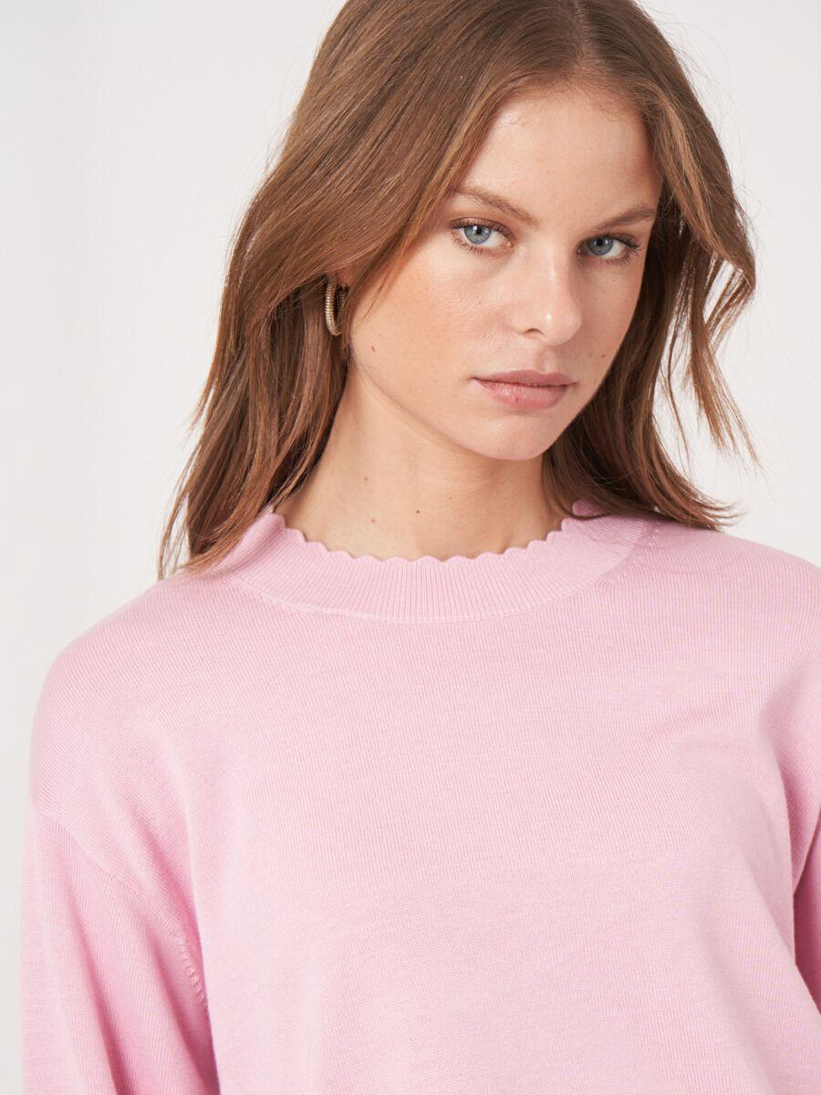 Repeat Cashmere Katoenmix Trui En Golvende Zoom