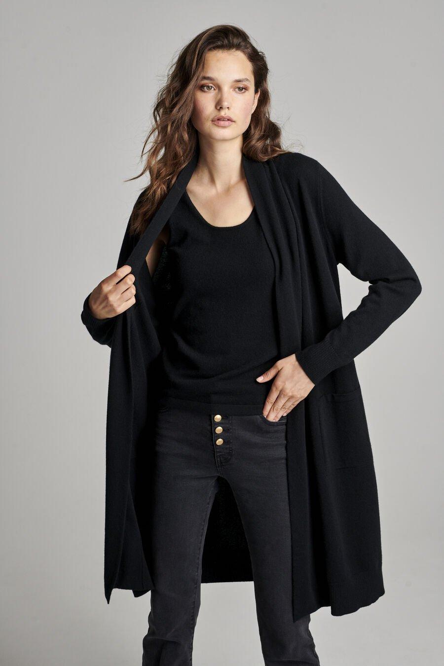 Repeat Cashmere Lang Open Cashmere Vest Met Zakken