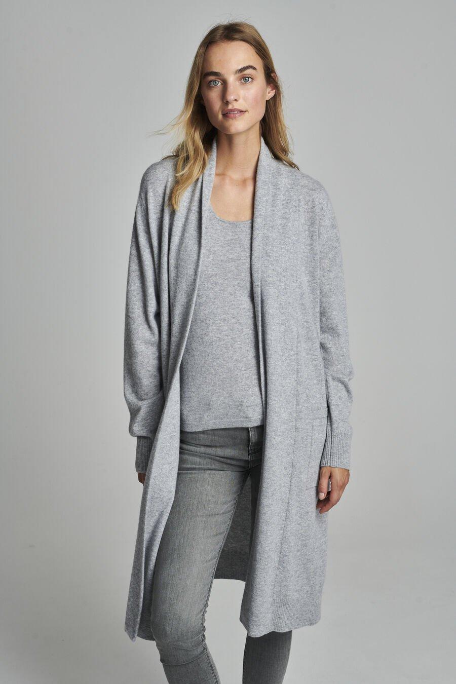 Repeat Cashmere Lang Open Cashmere Vest Met Zakken