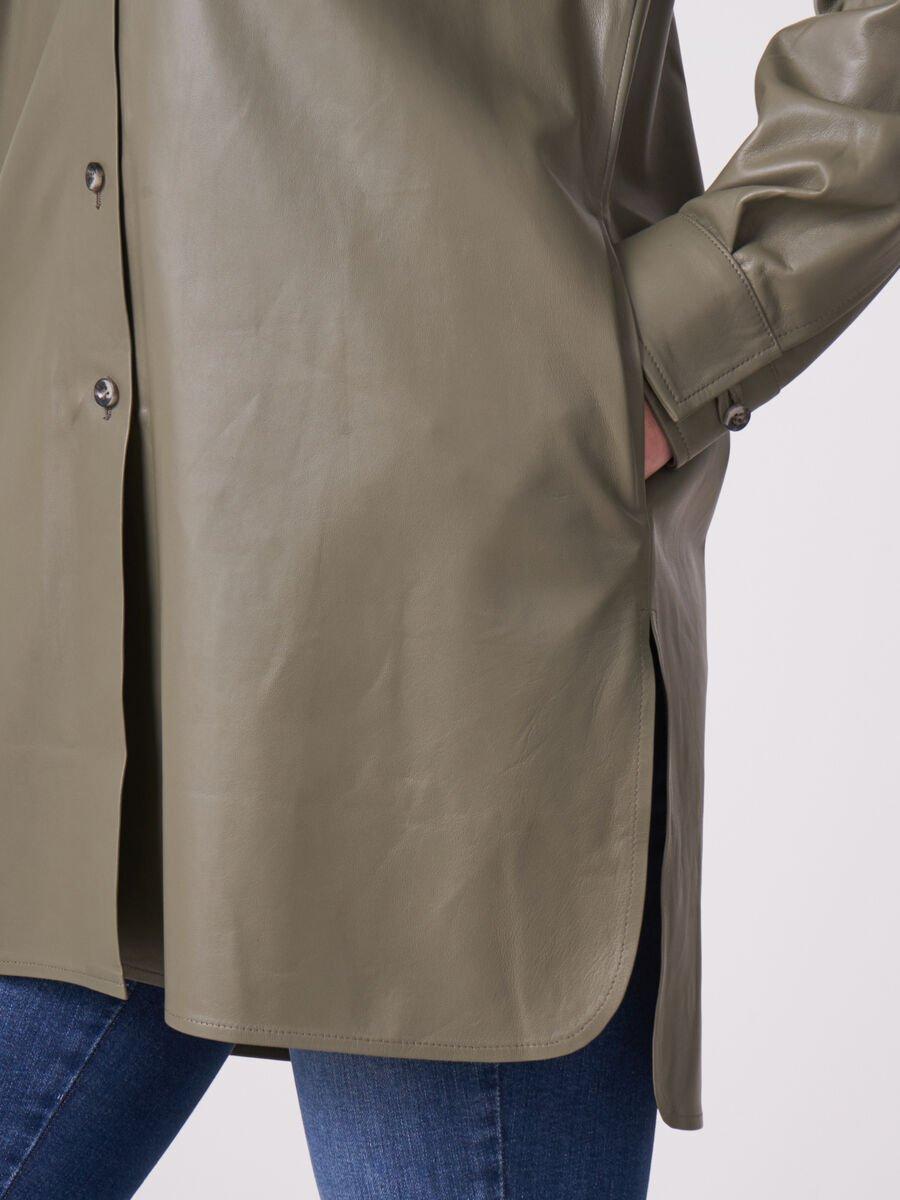 Repeat Cashmere Lange Leren Blouse