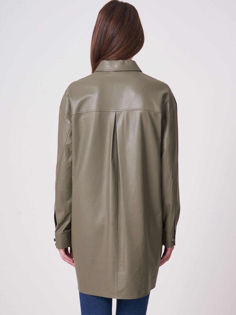 Repeat Cashmere Lange Leren Blouse