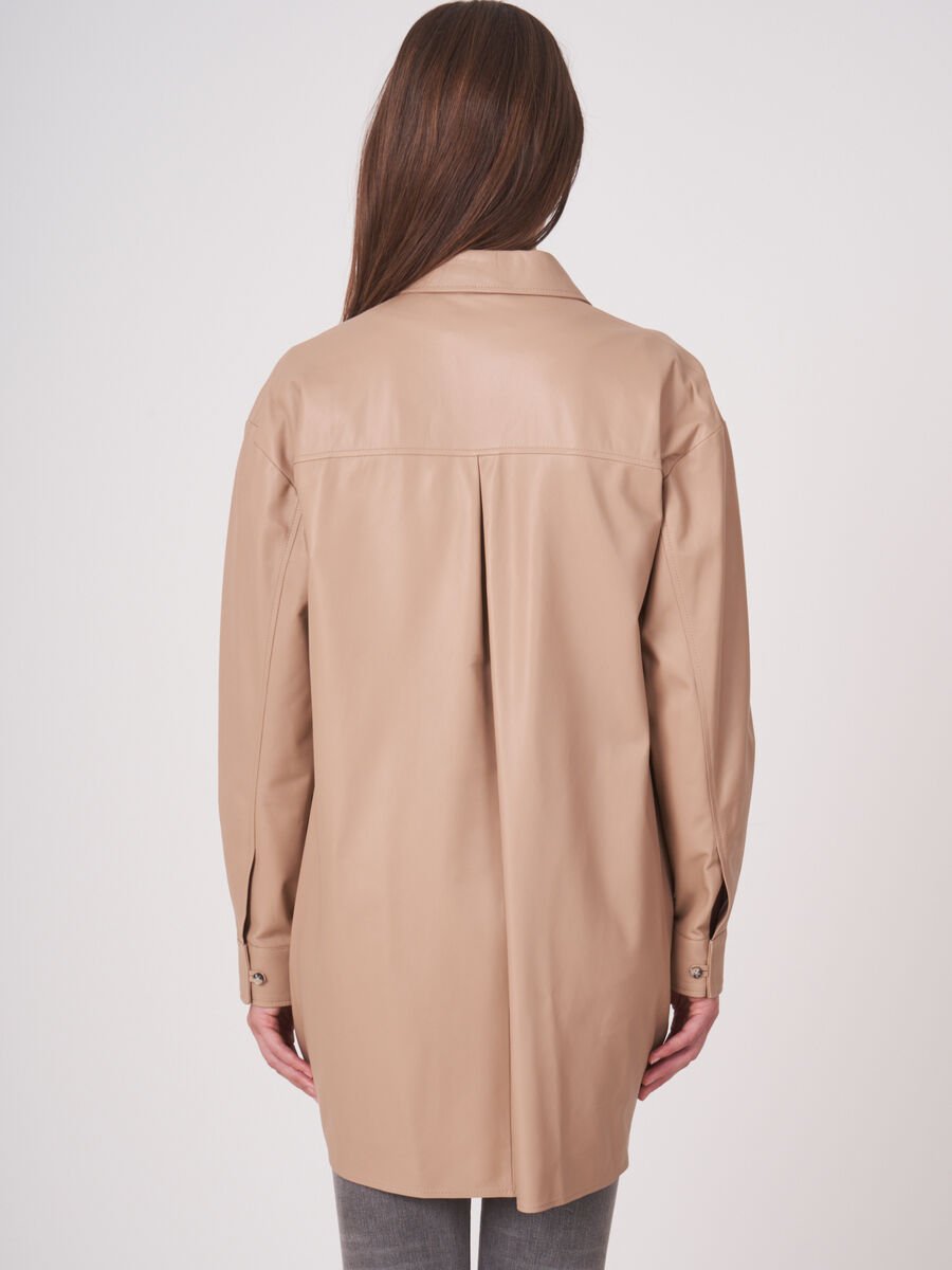 Repeat Cashmere Lange Leren Blouse