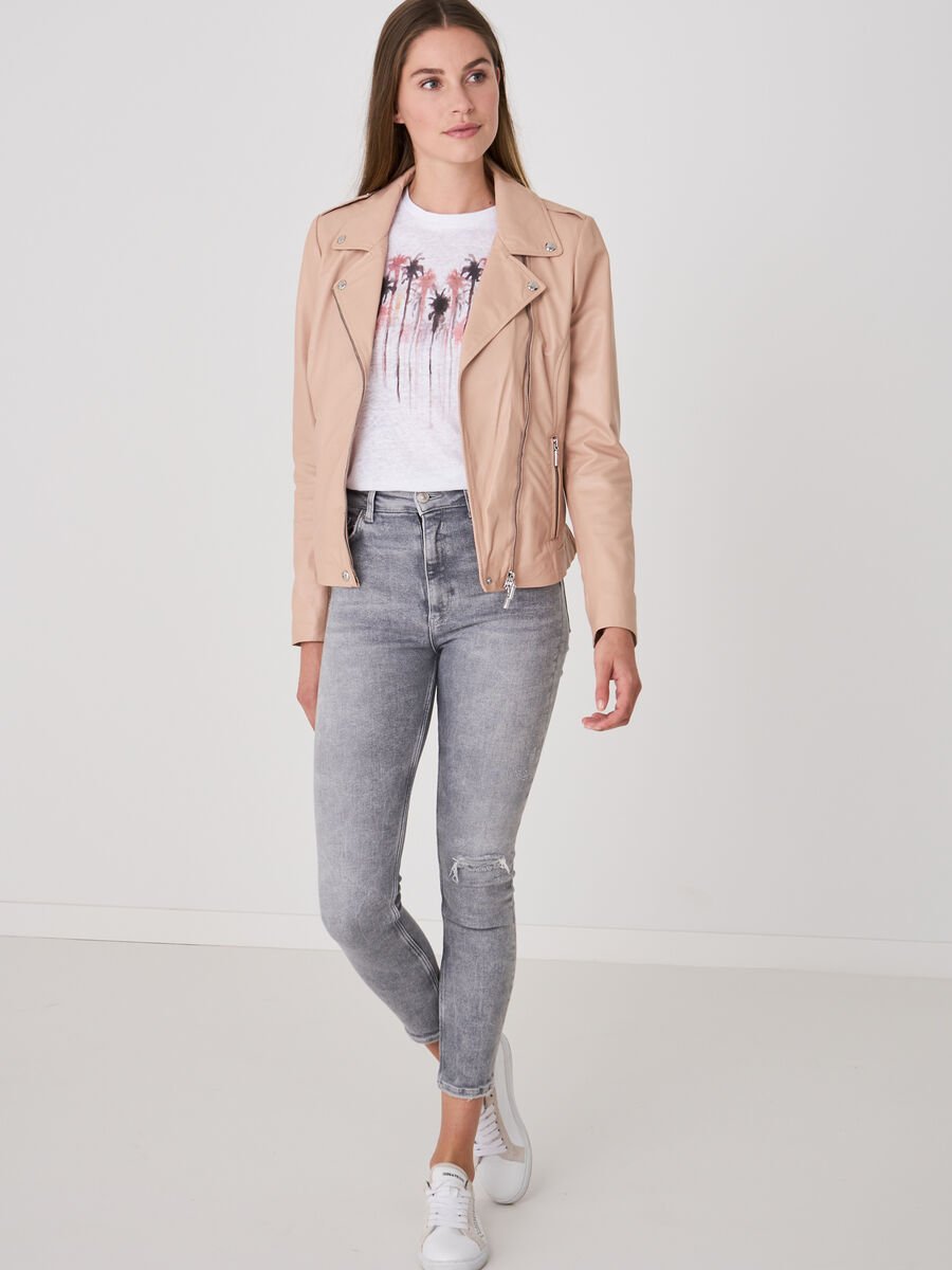 Repeat Cashmere Leren Bikerjas