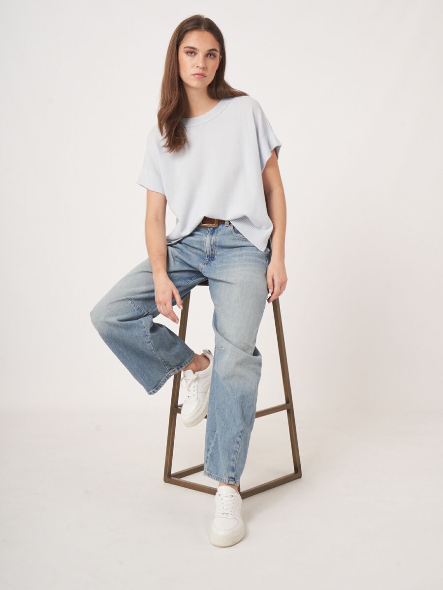 repeat cashmere Lichte cashmere poncho-trui