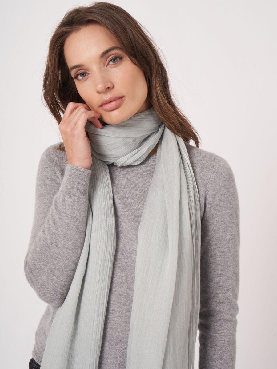 Repeat Cashmere Lichte Sjaal In Gekreukte Look