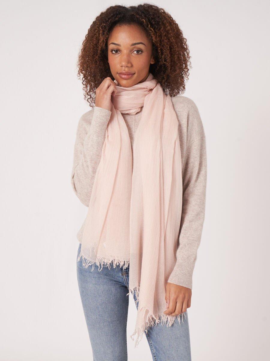 Repeat Cashmere Lichte Sjaal In Gekreukte Look