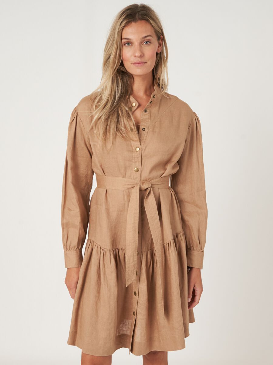 Repeat Cashmere Linnen A-lijn Overhemdjurk