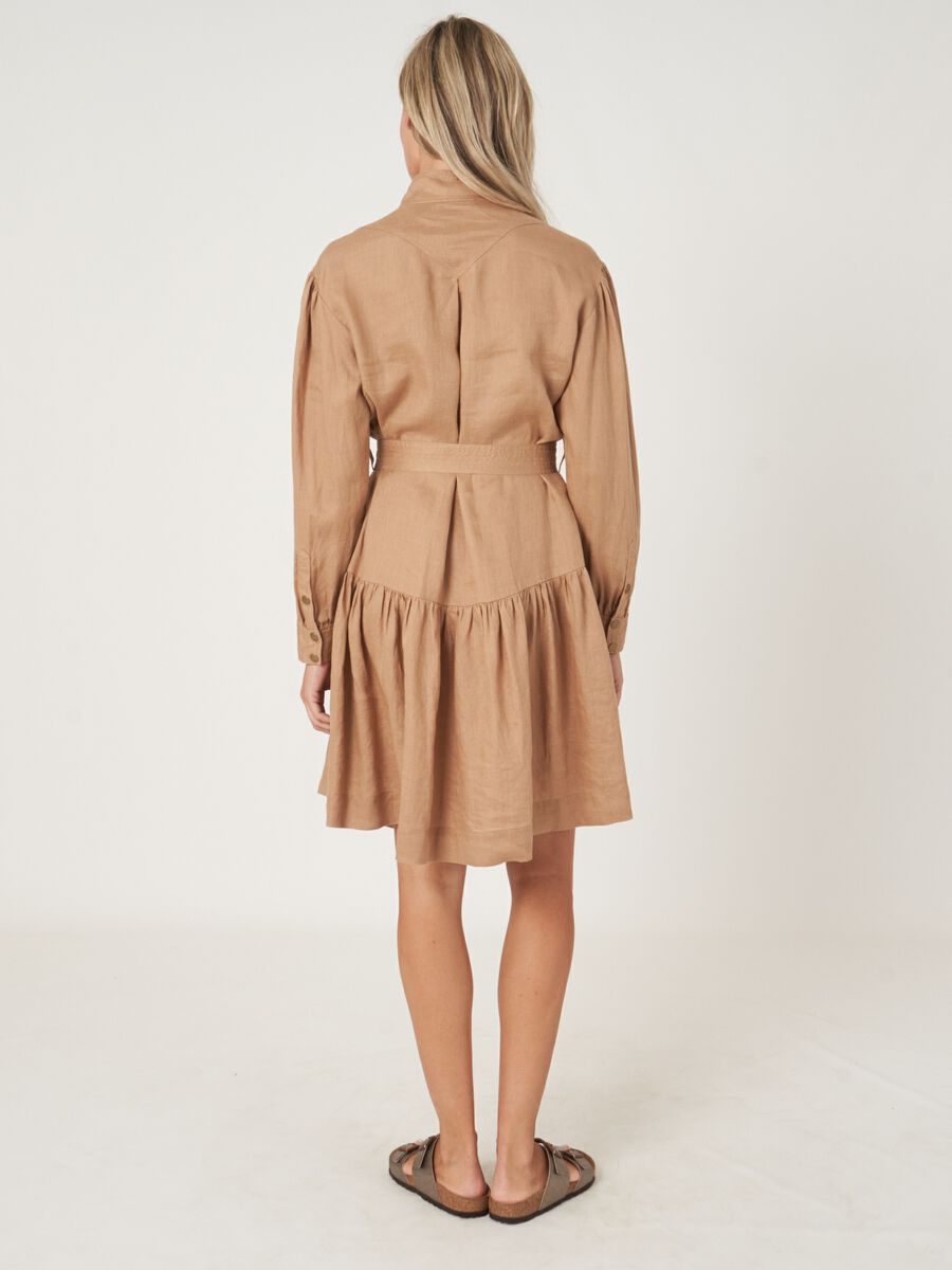Repeat Cashmere Linnen A-lijn Overhemdjurk