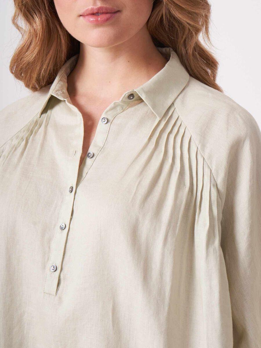 Repeat Cashmere Linnen Blouse Met Pofmouwen