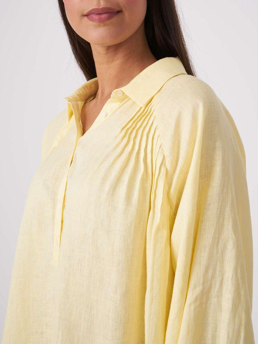 Repeat Cashmere Linnen Blouse Met Pofmouwen