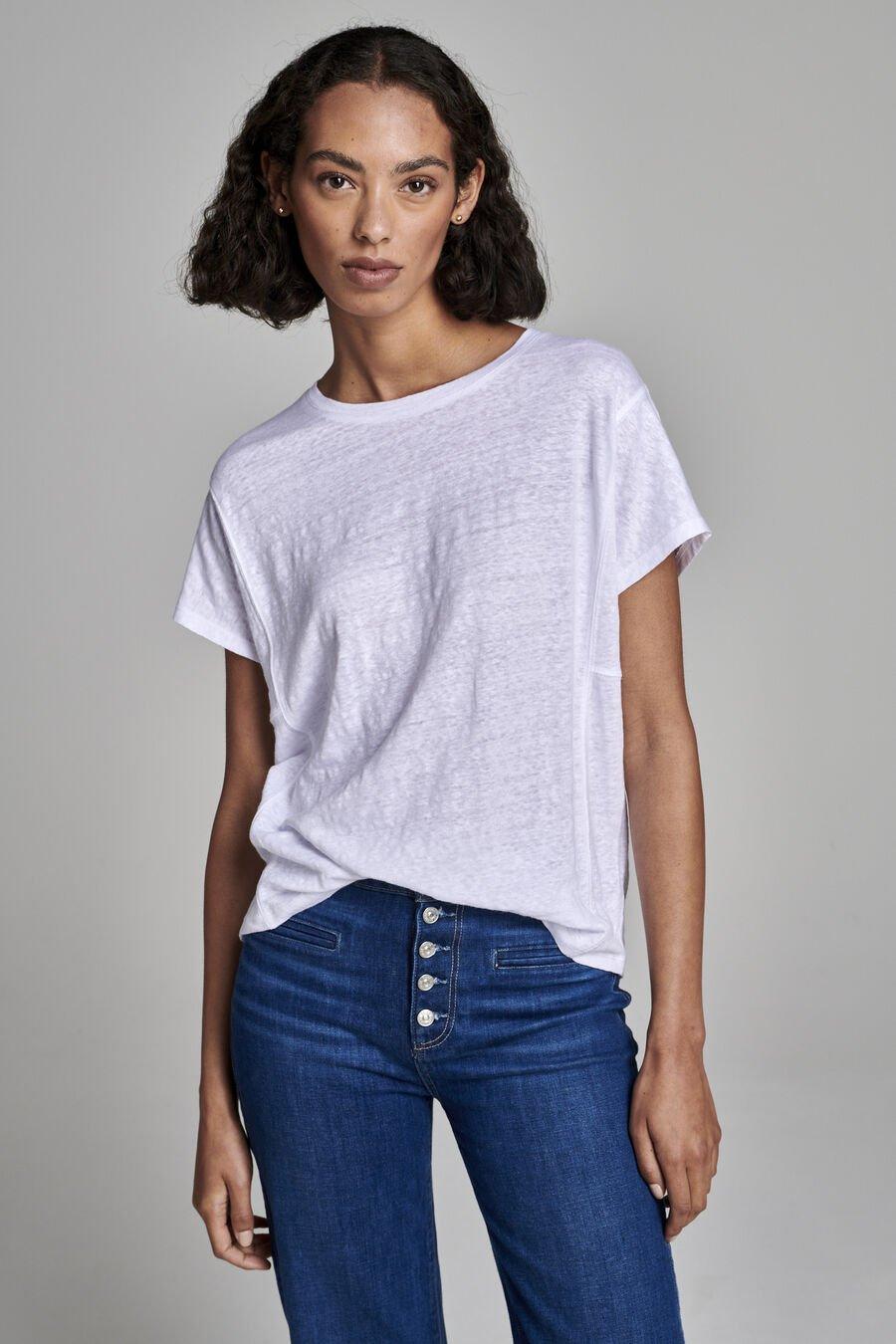 Repeat Cashmere Linnen T-shirt Met Details Opzij