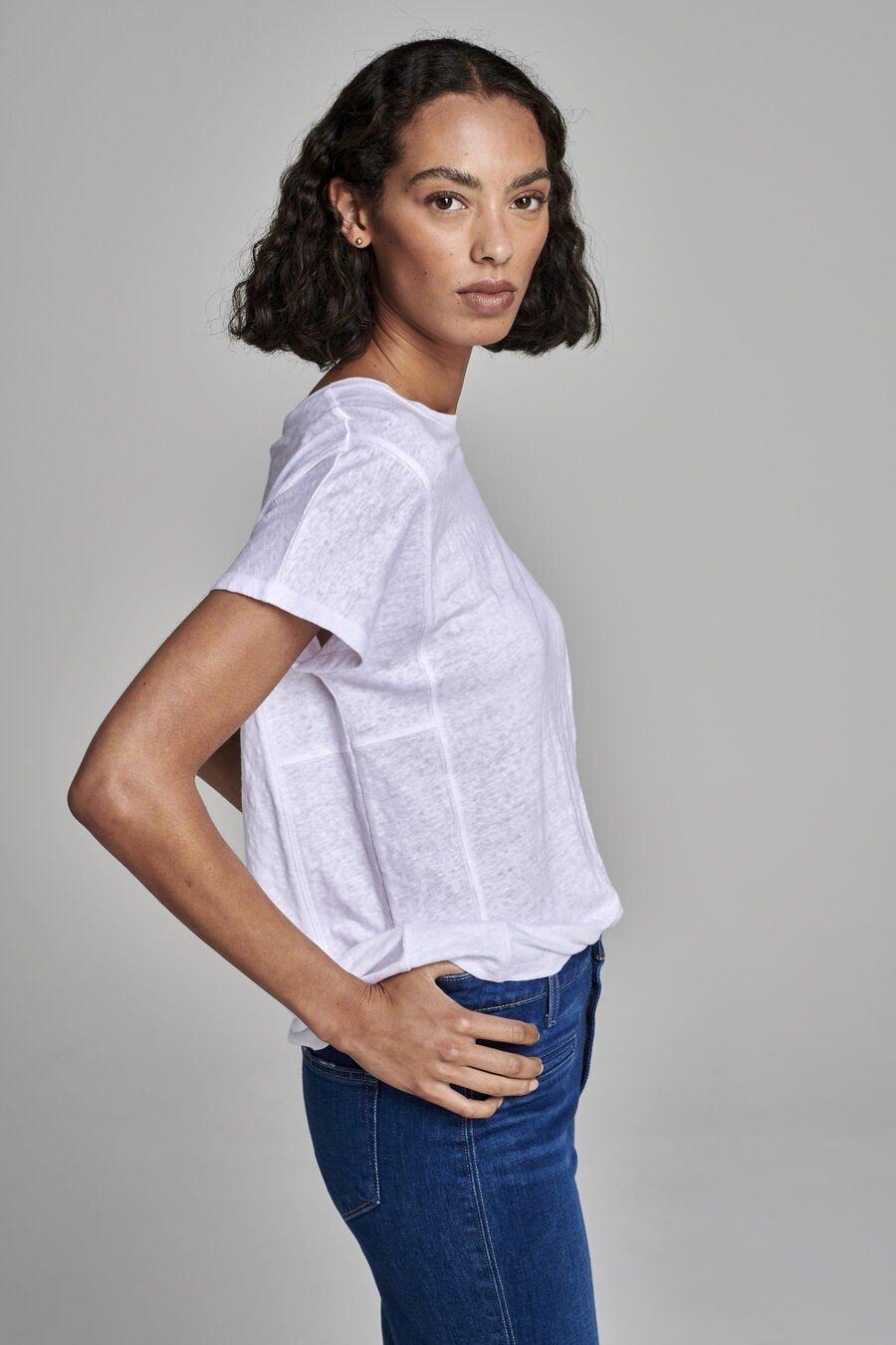Repeat Cashmere Linnen T-shirt Met Details Opzij