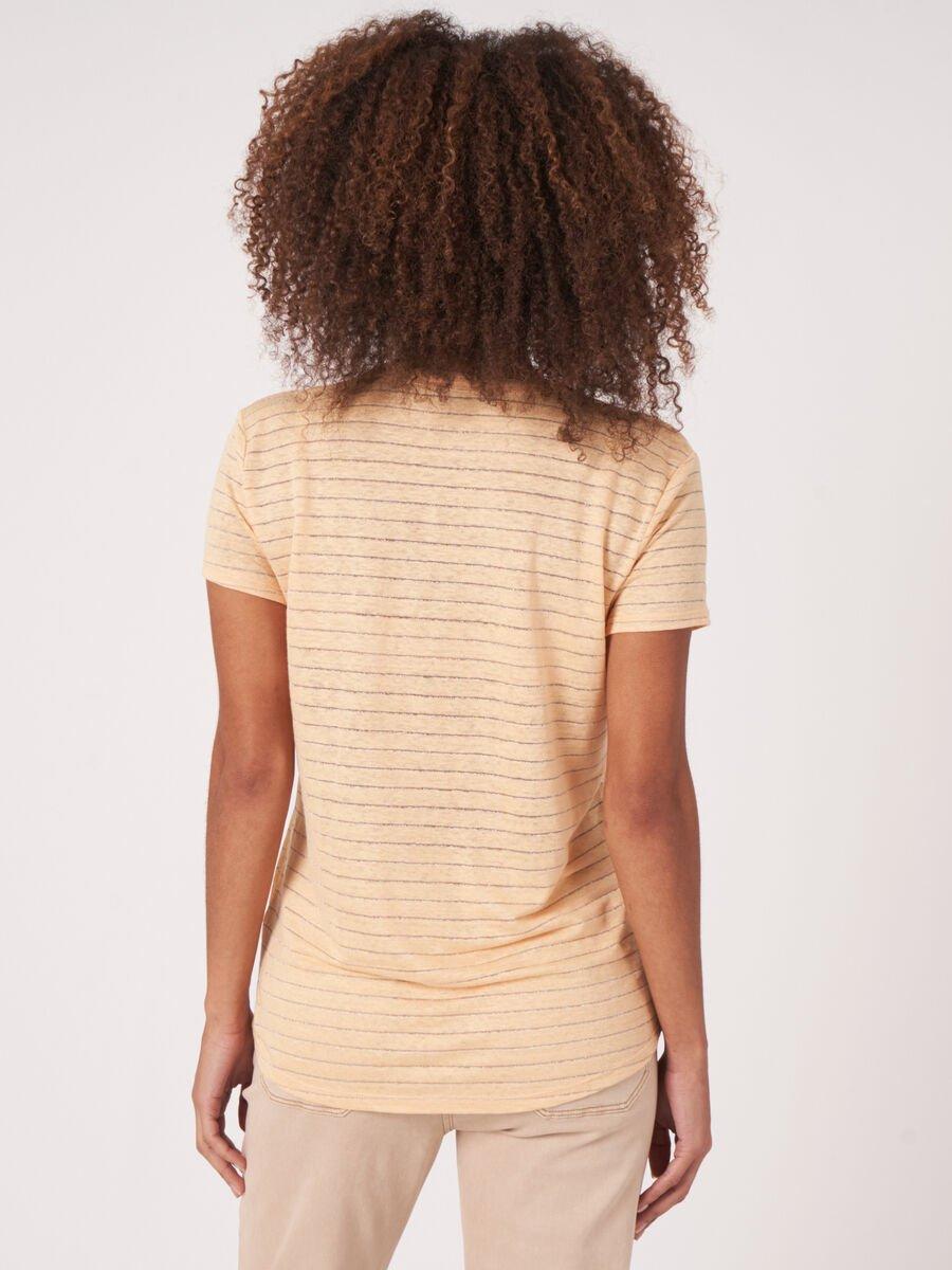 Repeat Cashmere Linnen T-shirt Met Lurexstrepen